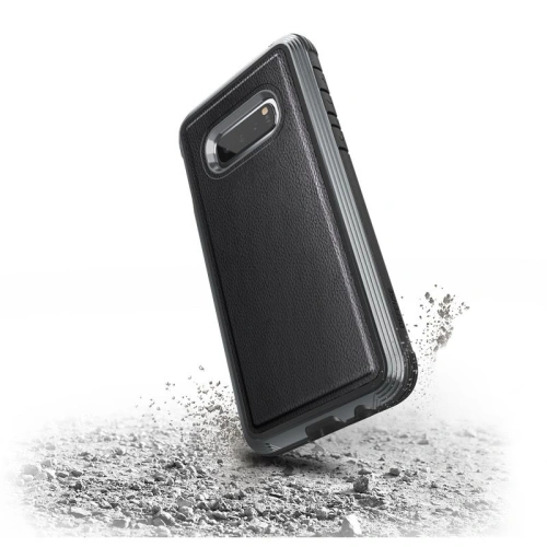 Buy X-Doria Defense Lux - Aluminum Case for Samsung Galaxy S10e (Drop test 3m) (Black Leather) - XDR006BLK - {ean13} - Home Screen Store Europe