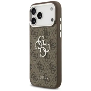 Etui Guess 4G Big 4G Classic Logo do Apple iPhone 17 Pro Max brązowy srebrny