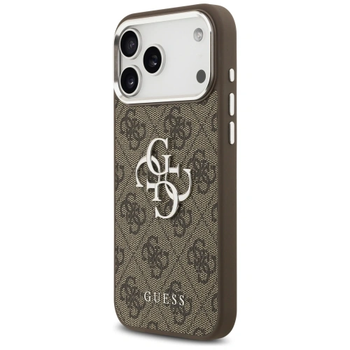 Etui Guess 4G Big 4G Classic Logo do Apple iPhone 17 Pro Max brązowy srebrny