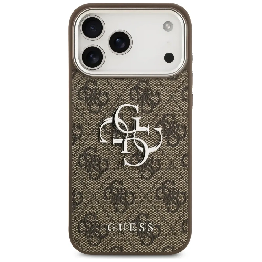 Etui Guess 4G Big 4G Classic Logo do Apple iPhone 17 Pro Max brązowy srebrny