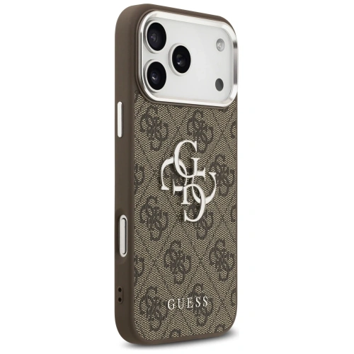 Etui Guess 4G Big 4G Classic Logo do Apple iPhone 17 Pro Max brązowy srebrny