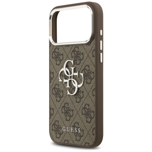 Etui Guess 4G Big 4G Classic Logo do Apple iPhone 17 Pro Max brązowy srebrny