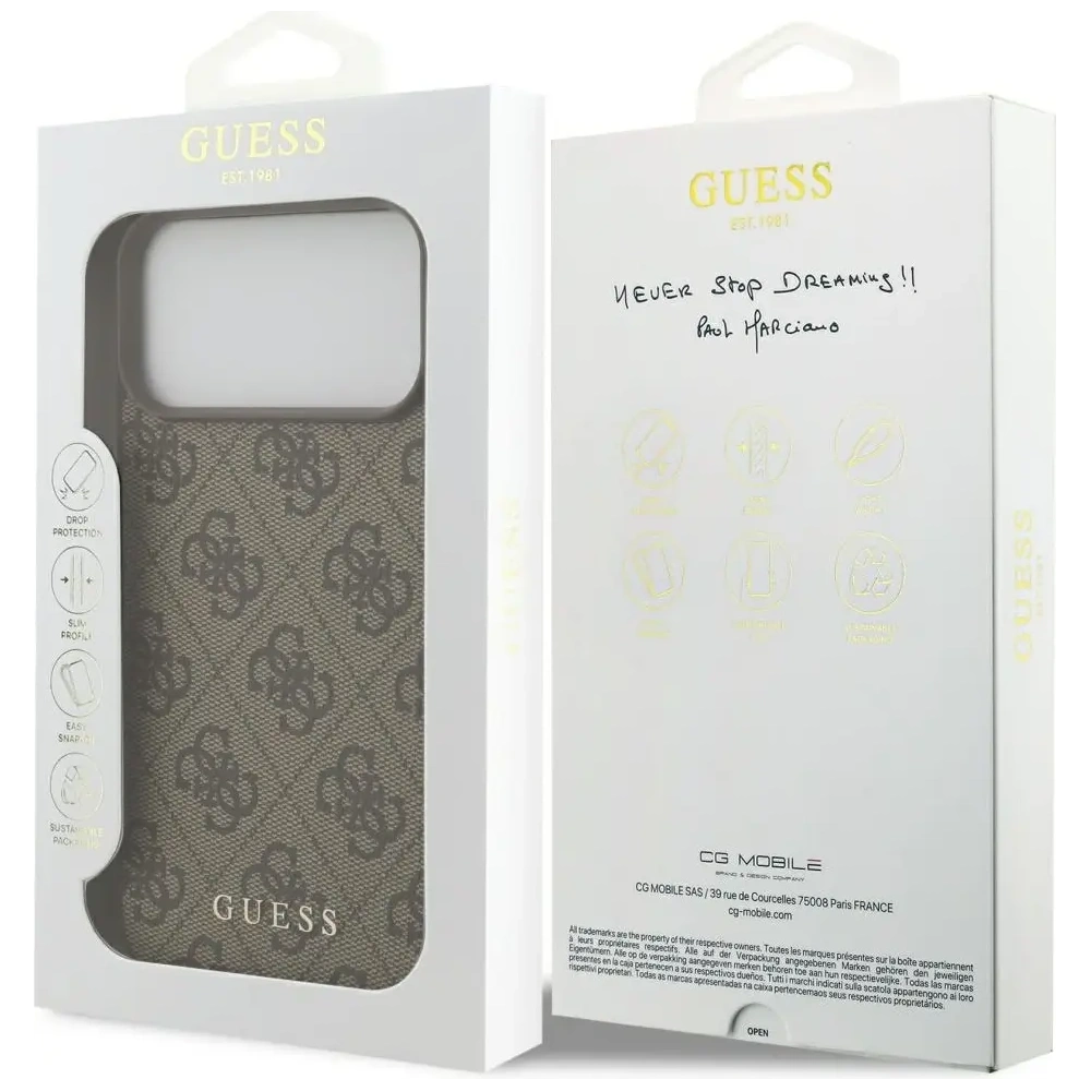 Etui Guess 4G Classic do Apple iPhone 17 Pro Max brązowy