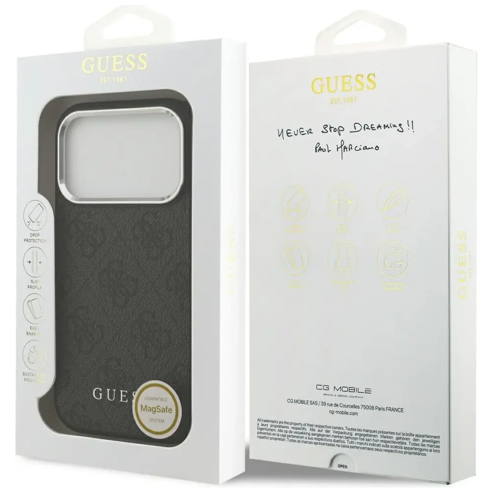 Etui Guess 4G Classic Logo MagSafe do Apple iPhone 17 Pro czarny