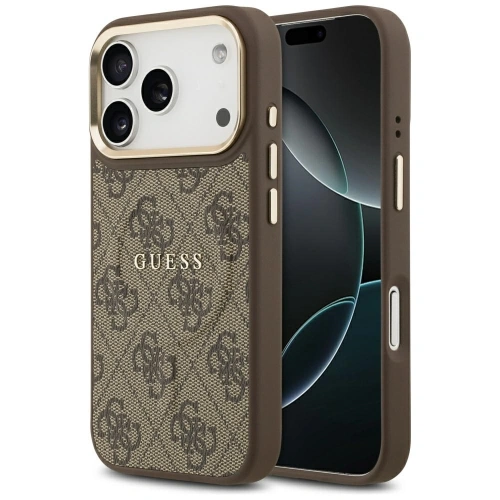 Etui Guess 4G PU Classic Logo MagSafe do Apple iPhone 17 Pro brązowy