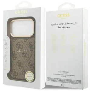 Etui Guess 4G PU Classic Logo MagSafe do Apple iPhone 17 Pro brązowy