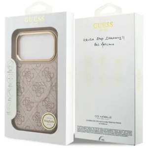 Etui Guess 4G PU Classic Logo MagSafe do Apple iPhone 17 Pro różowy