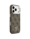 Etui Guess 4G Triangle Logo MagSafe do Apple iPhone 17 Pro brązowy srebrny