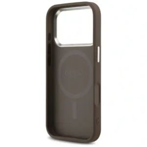 Etui Guess 4G Triangle Logo MagSafe do Apple iPhone 17 Pro brązowy srebrny