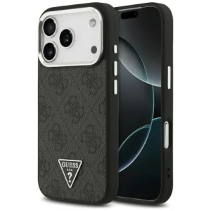 Etui Guess 4G Triangle Logo MagSafe do Apple iPhone 17 Pro czarny srebrny