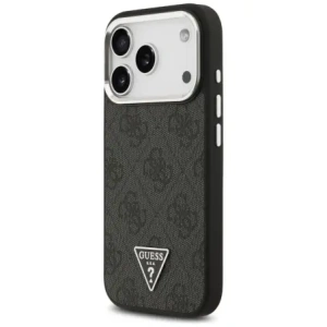 Etui Guess 4G Triangle Logo MagSafe do Apple iPhone 17 Pro czarny srebrny