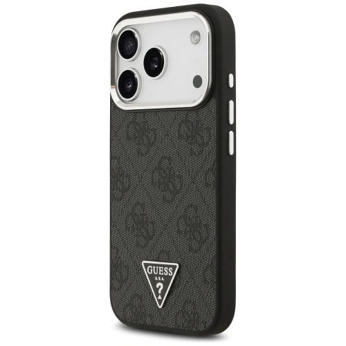Etui Guess 4G Triangle Logo MagSafe do Apple iPhone 17 Pro czarny srebrny