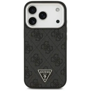 Etui Guess 4G Triangle Logo MagSafe do Apple iPhone 17 Pro czarny srebrny