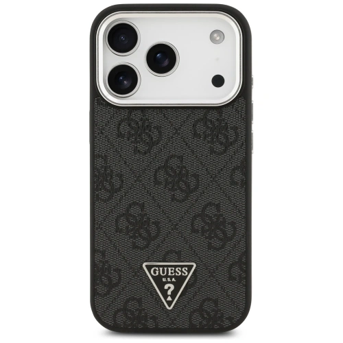 Etui Guess 4G Triangle Logo MagSafe do Apple iPhone 17 Pro czarny srebrny