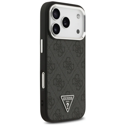 Etui Guess 4G Triangle Logo MagSafe do Apple iPhone 17 Pro czarny srebrny