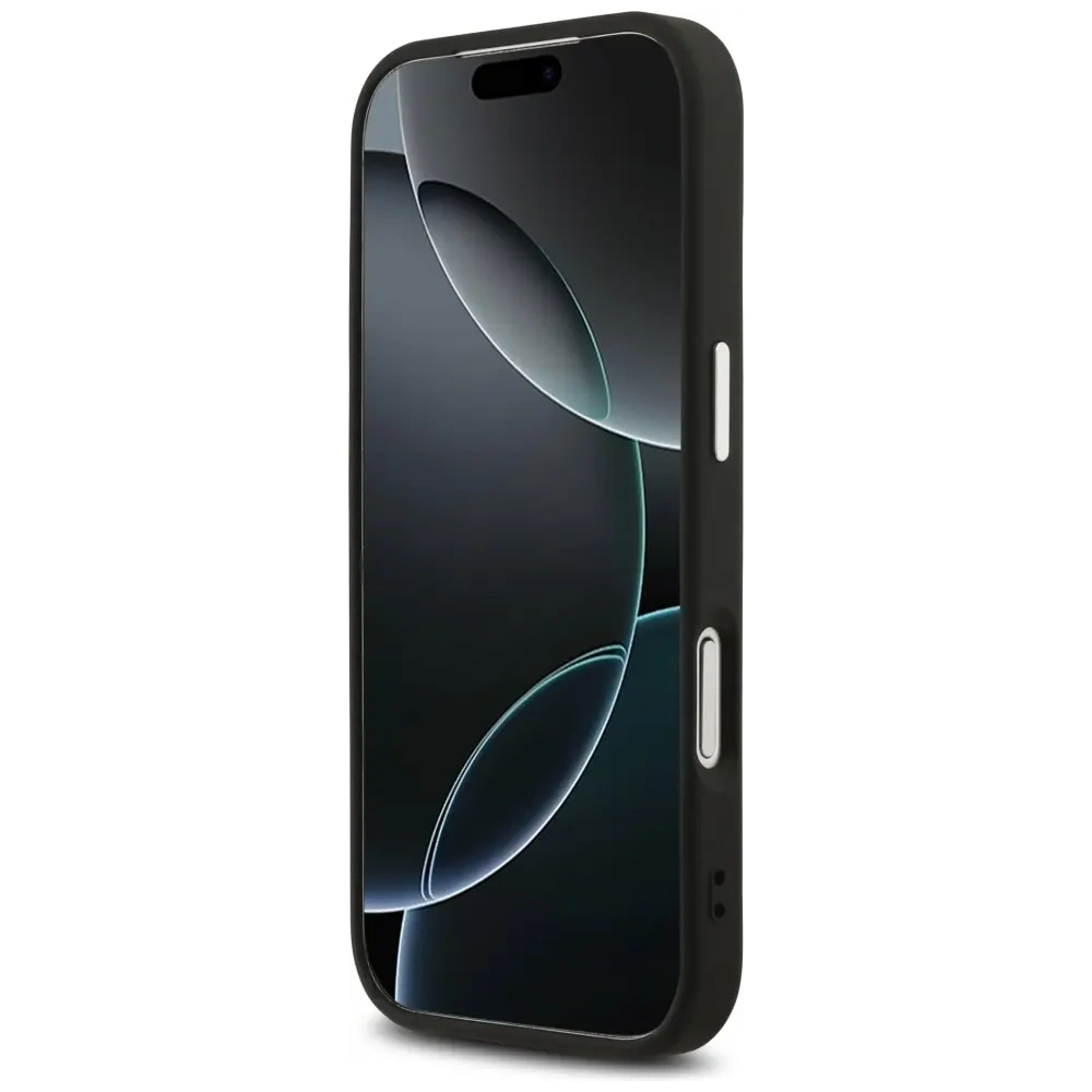 Etui Guess 4G Triangle Logo MagSafe do Apple iPhone 17 Pro czarny srebrny