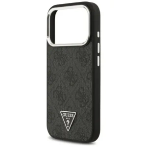 Etui Guess 4G Triangle Logo MagSafe do Apple iPhone 17 Pro czarny srebrny