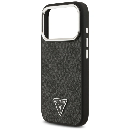 Etui Guess 4G Triangle Logo MagSafe do Apple iPhone 17 Pro czarny srebrny