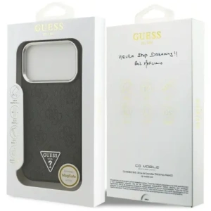 Etui Guess 4G Triangle Logo MagSafe do Apple iPhone 17 Pro czarny srebrny