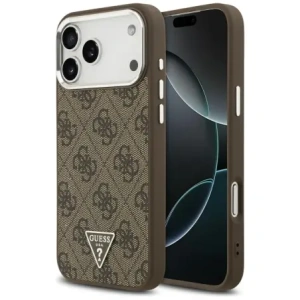 Etui Guess 4G Triangle Logo MagSafe do Apple iPhone 17 Pro Max brązowy srebrny
