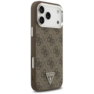 Etui Guess 4G Triangle Logo MagSafe do Apple iPhone 17 Pro Max brązowy srebrny