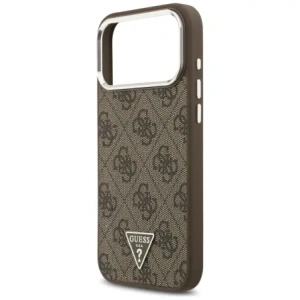 Etui Guess 4G Triangle Logo MagSafe do Apple iPhone 17 Pro Max brązowy srebrny