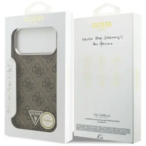 Etui Guess 4G Triangle Logo MagSafe do Apple iPhone 17 Pro Max brązowy srebrny