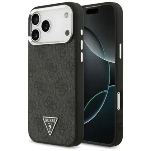 Etui Guess 4G Triangle Logo MagSafe do Apple iPhone 17 Pro Max czarny srebrny