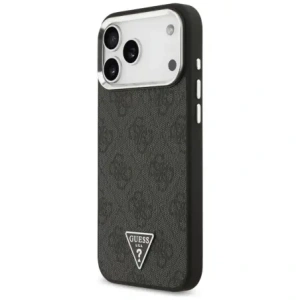 Etui Guess 4G Triangle Logo MagSafe do Apple iPhone 17 Pro Max czarny srebrny
