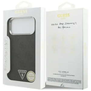 Etui Guess 4G Triangle Logo MagSafe do Apple iPhone 17 Pro Max czarny srebrny
