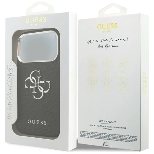 Etui Guess Grained Big 4G Classic Logo do Apple iPhone 17 Pro czarny
