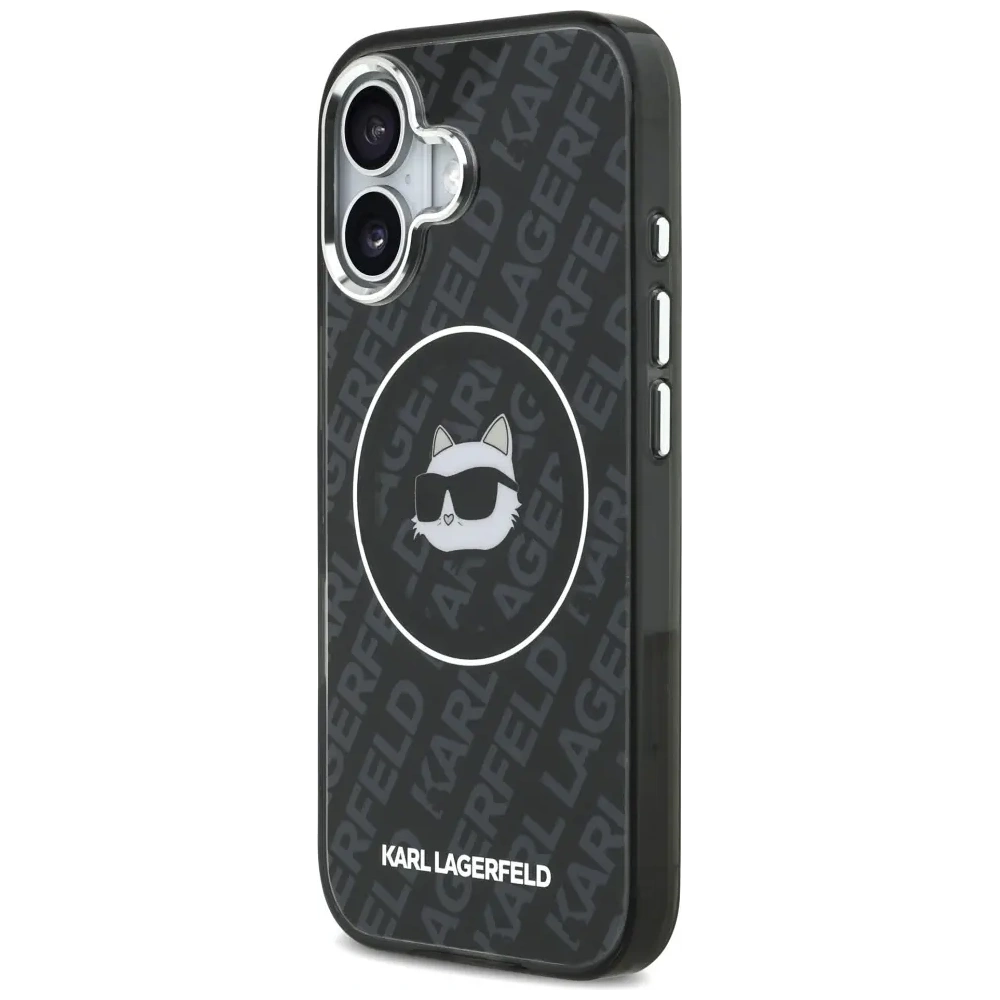 Etui Karl Lagerfeld IML Choupette Head Logo MagSafe do Apple iPhone 17 czarny