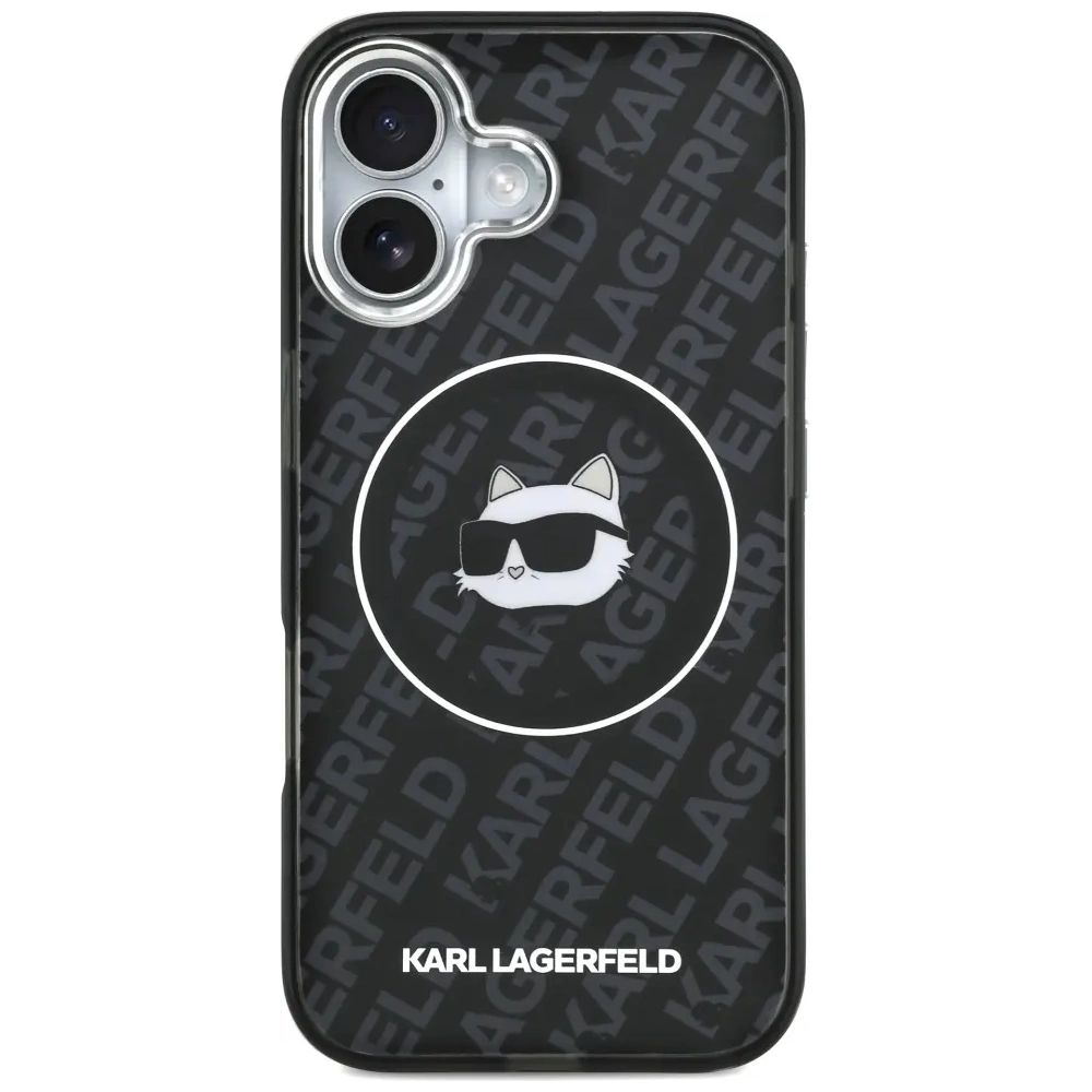 Etui Karl Lagerfeld IML Choupette Head Logo MagSafe do Apple iPhone 17 czarny
