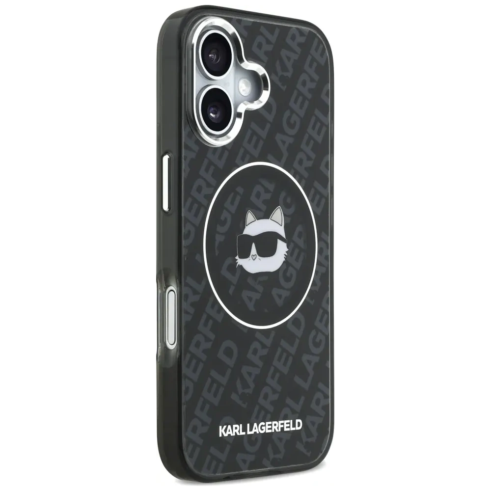 Etui Karl Lagerfeld IML Choupette Head Logo MagSafe do Apple iPhone 17 czarny