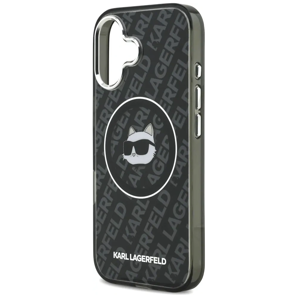 Etui Karl Lagerfeld IML Choupette Head Logo MagSafe do Apple iPhone 17 czarny