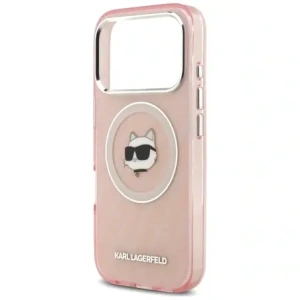 Etui Karl Lagerfeld IML Choupette Head Logo MagSafe do Apple iPhone 17 Pro Max różowy
