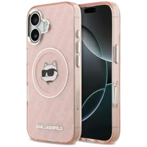 Etui Karl Lagerfeld IML Choupette Head Logo MagSafe do Apple iPhone 17 różowy