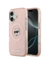 Etui Karl Lagerfeld IML Choupette Head Logo MagSafe do Apple iPhone 17 różowy