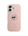 Etui Karl Lagerfeld IML Choupette Head Logo MagSafe do Apple iPhone 17 różowy