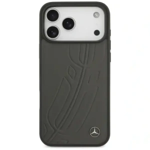 Etui Mercedes Leather Large Laurel Leave MagSafe do Apple iPhone 17 Pro Max antracyt
