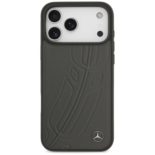 Etui Mercedes Leather Large Laurel Leave MagSafe do Apple iPhone 17 Pro Max antracyt