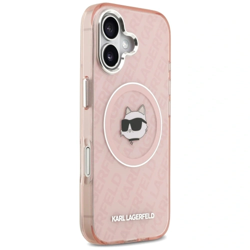 Etui Karl Lagerfeld IML Choupette Head Logo MagSafe do Apple iPhone 17 różowy