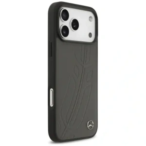 Etui Mercedes Leather Large Laurel Leave MagSafe do Apple iPhone 17 Pro Max antracyt