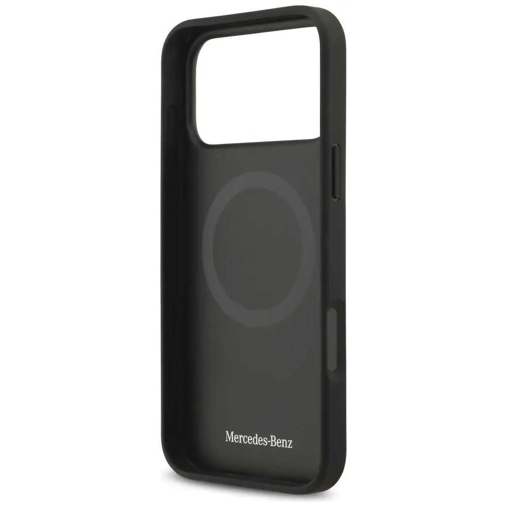 Etui Mercedes Leather Large Laurel Leave MagSafe do Apple iPhone 17 Pro Max antracyt