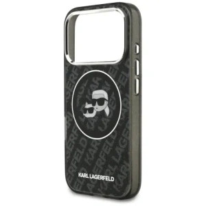 Etui Karl Lagerfeld IML Glitter Karl & Choupette Heads Logo MagSafe do Apple iPhone 17 Pro czarny