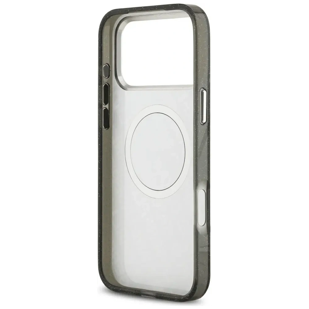 Etui Karl Lagerfeld IML Glitter Karl & Choupette Heads Logo MagSafe do Apple iPhone 17 Pro Max czarny