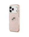 Etui Karl Lagerfeld IML Glitter Karl & Choupette Heads Logo MagSafe do Apple iPhone 17 Pro Max różowy