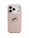 Etui Karl Lagerfeld IML Glitter Karl & Choupette Heads Logo MagSafe do Apple iPhone 17 Pro Max różowy