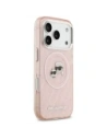 Etui Karl Lagerfeld IML Glitter Karl & Choupette Heads Logo MagSafe do Apple iPhone 17 Pro Max różowy