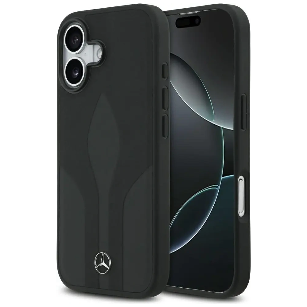 Etui Mercedes Leather The Move MagSafe do Apple iPhone 17 czarny